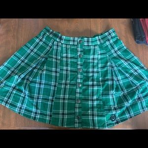 Harry Potter Slytherin Plaid Pleated Skirt